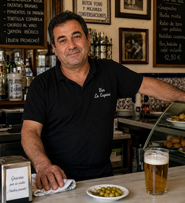 Trabajador en bar español